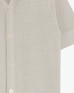 Minimum Knitwear | Mason crochet polo shirt 4177 - Rainy Day RainyDay