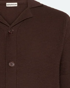 Minimum Knitwear | Mason crochet polo shirt 4177 - Demitasse