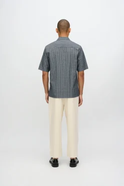 Minimum Shirts | Nash short sleeved striped shirt 4242 - Black