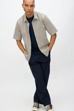 Minimum Shirts | Nash short sleeved striped shirt 4242 - Hay