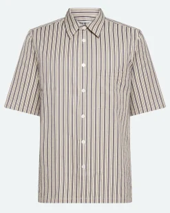 Minimum Shirts | Nash short sleeved striped shirt 4242 - Hay