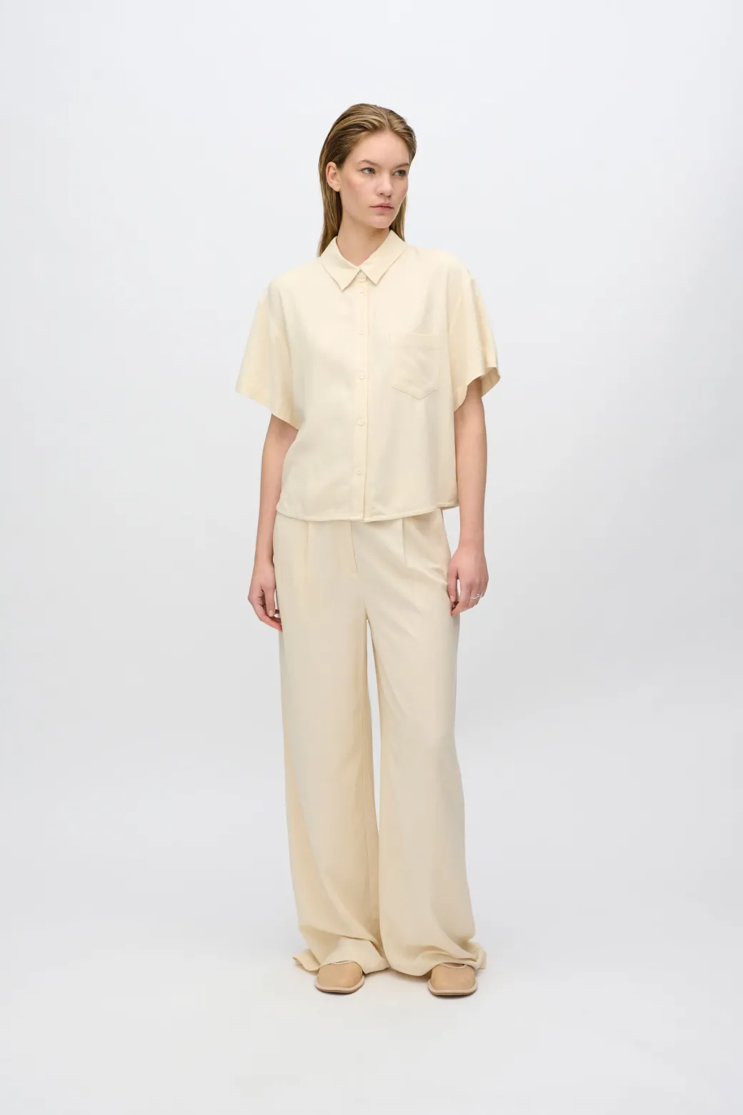 Minimum Shirts | Sage short sleeved shirt 3069 - Summer Sand SummerSand