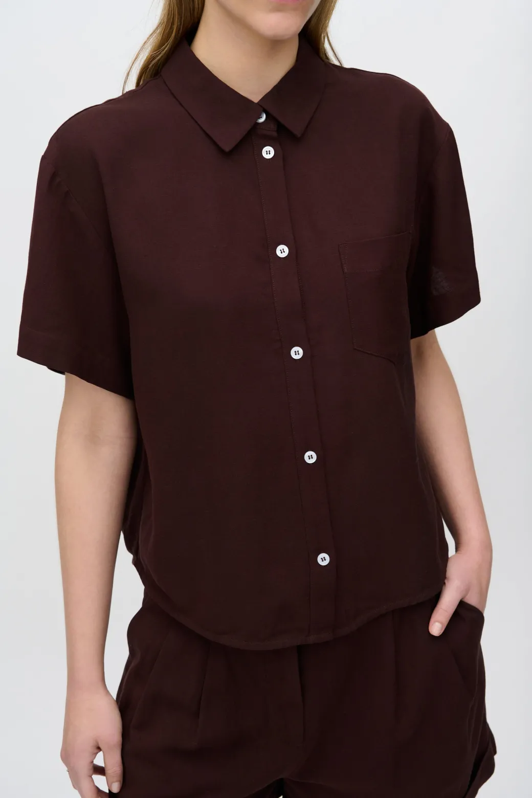 Minimum Shirts | Sage short sleeved shirt 3069 - French Roast FrenchRoast