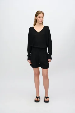 Minimum Shorts | Selby linen blend shorts 3069 - Black