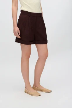 Minimum Shorts | Selby linen blend shorts 3069 - French Roast FrenchRoast