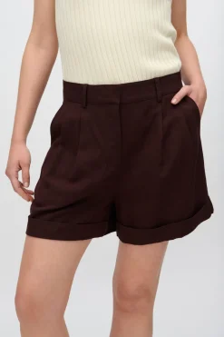 Minimum Shorts | Selby linen blend shorts 3069 - French Roast FrenchRoast