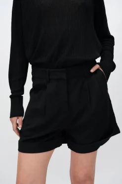 Minimum Shorts | Selby linen blend shorts 3069 - Black