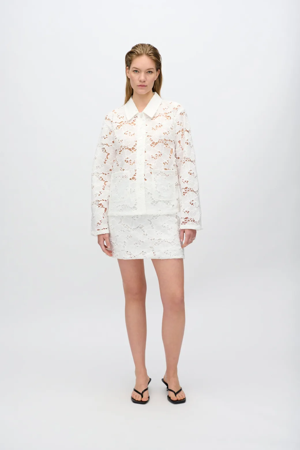 Minimum Shirts | Selma long sleeved lace shirt 4256 - Coco Milk CocoMilk