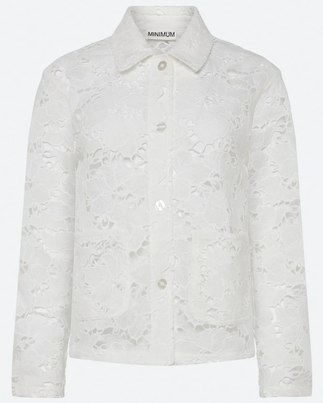 Minimum Shirts | Selma long sleeved lace shirt 4256 - Coco Milk CocoMilk