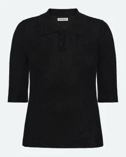 Minimum Knits | Zoe short sleeved polo 4152 - Black