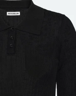 Minimum Knits | Zoe short sleeved polo 4152 - Black